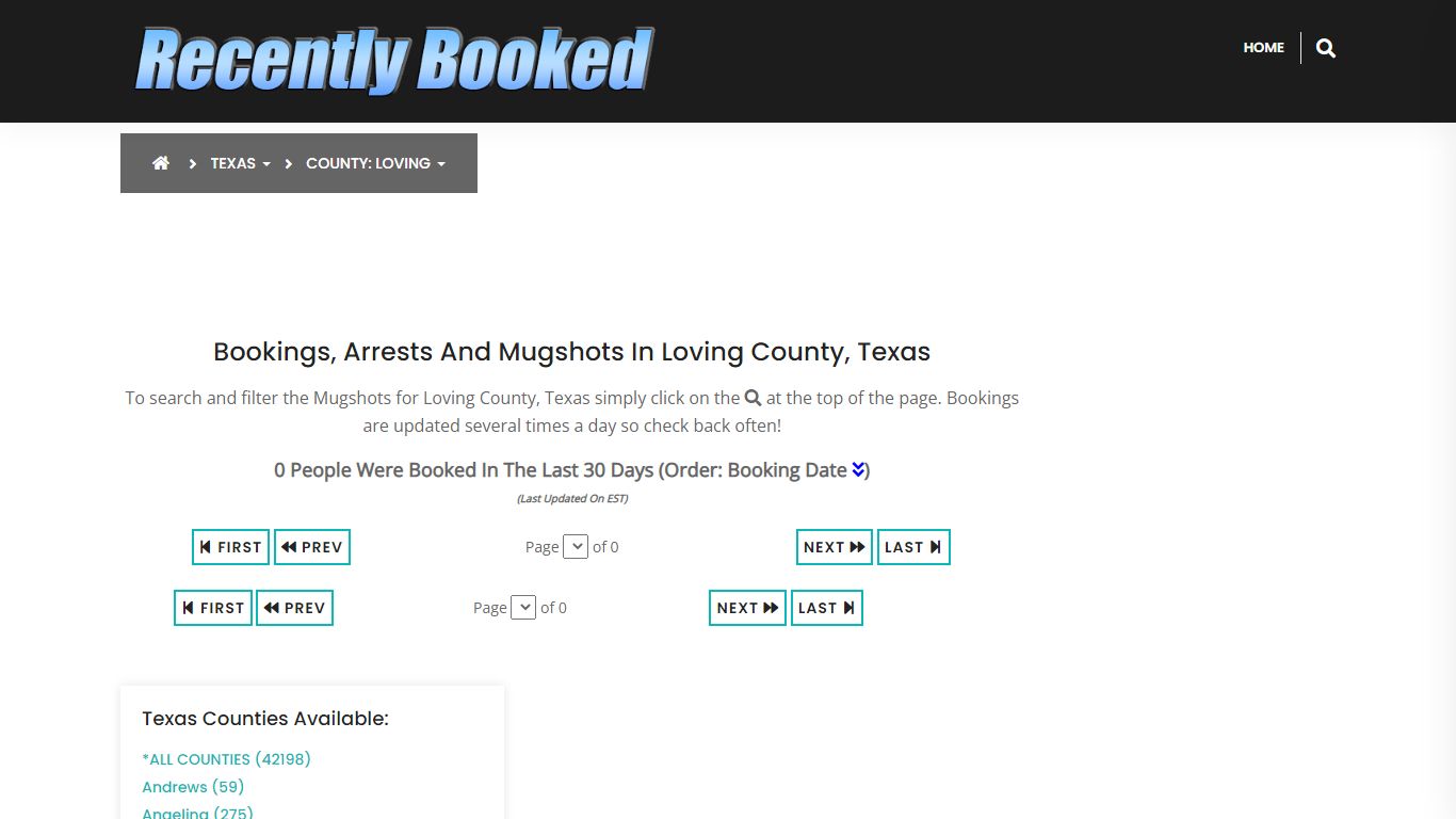 Bookings, Arrests and Mugshots in Loving County, Texas - Recently Booked